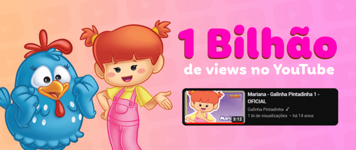 ‘Mariana’ conta 1 bilhão! Clipe da Galinha Pintadinha atinge 1 bilhão de visualizações no YouTube