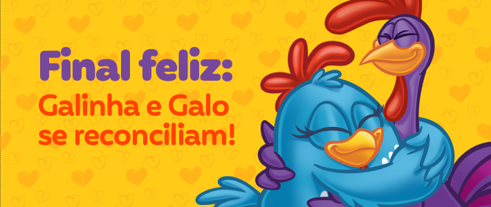 O amor venceu! Galinha Pintadinha e Galo Carijó se reconciliam durante evento em São Paulo