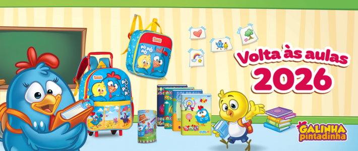 Galinha Pintadinha lança produtos para a volta às aulas em 2026 em parceria com grandes marcas Galinha Pintadinha lança produtos para a volta às aulas em 2026 em parceria com grandes marcas